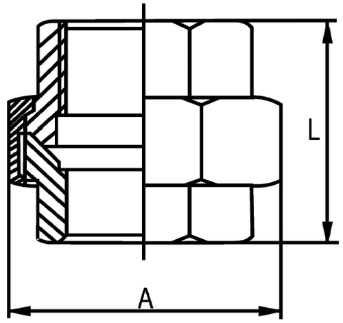 Американка NewKey NK-ADC/4 2″ Ду50 Ру16 муфтовая, присоединение - внутренняя / внутренняя резьба, корпус - нержавеющая сталь AISI304 (CF8)