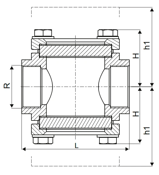Стекло смотровое АДЛ CC03 1 1/4″ Ду32 Ру40 резьбовое корпус – углеродистая сталь, двустороннее