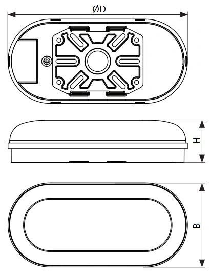 Светильник светодиодный EKF PROxima ДПО 12 Вт ЖКХ, световой поток 1200Лм, цветовая температура 4000К, IP65, цвет - белый, форма - овал BKL-2005-V-12-4000