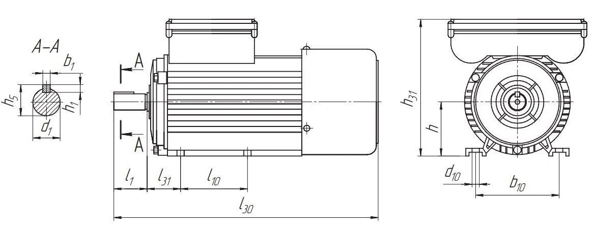 Электродвигатель Элком 5АИЕ2 90L2-IM1081-3-3000 однофазный, монтажное исполнение IM1081, мощность 3 кВт, частота вращения ~ 3000 об/мин, корпус - силумин, подшипники DE/NDE 6204Z3/6303 Z3