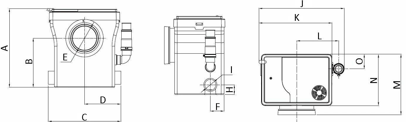 Канализационная установка Unipump SANIVORT 405 M поверхностная, корпус - пластик, мощность - 0.4кВт, напор - 8м, производительность - 145л/мин, 220В