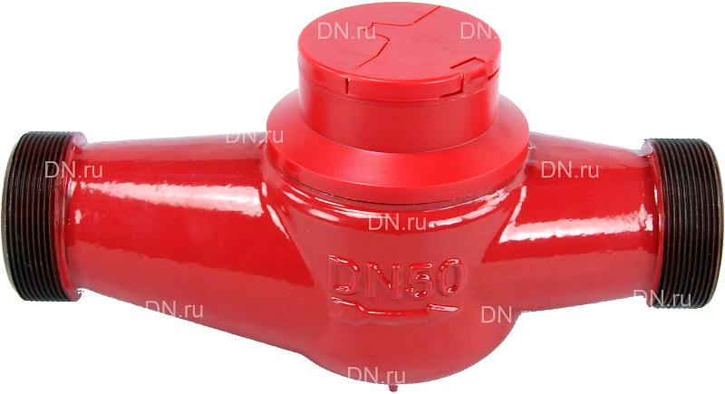 Счетчик х/г воды крыльчатый многоструйный импульсный Декаст ВСКМ 90-50 ДГ2 Ду50 Ру16, резьбовой, L=300мм, до 120°С, с КМЧ