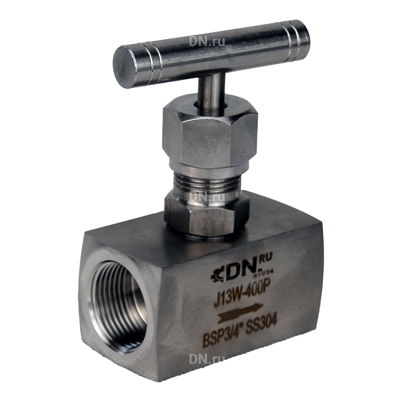 Клапан игольчатый VN3131M-T-Ht 3/8″ Ду10 Ру400 резьбовой, корпус - нержавеющая сталь 304, уплотнение - металл, с Т-образной рукояткой